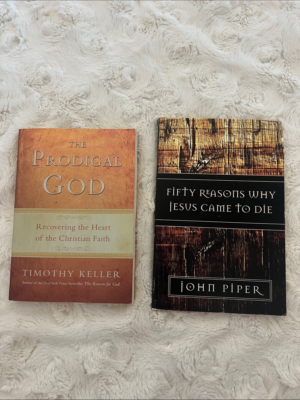 2 Christian books The Prodigal God and Fifty Reasons Why Jesus Came to Die